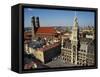 Neues Rathaus and the Frauenkirche, Munich, Bavaria, Germany-Ken Gillham-Framed Stretched Canvas