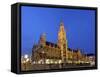 Neues Rathaus (New Town Hall), Marienplatz, at Night, Bavaria (Bayern), Germany-Gary Cook-Framed Stretched Canvas