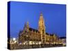 Neues Rathaus (New Town Hall), Marienplatz, at Night, Bavaria (Bayern), Germany-Gary Cook-Stretched Canvas