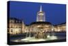 Neues Schloss Castle and Fountain at Schlossplatz Square-Markus Lange-Stretched Canvas