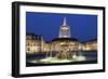 Neues Schloss Castle and Fountain at Schlossplatz Square-Markus Lange-Framed Photographic Print