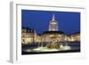 Neues Schloss Castle and Fountain at Schlossplatz Square-Markus Lange-Framed Photographic Print