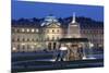 Neues Schloss Castle and Fountain at Schlossplatz Square-Markus Lange-Mounted Photographic Print