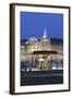 Neues Schloss Castle and Fountain at Schlossplatz Square-Markus Lange-Framed Photographic Print