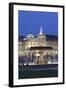 Neues Schloss Castle and Fountain at Schlossplatz Square-Markus Lange-Framed Photographic Print