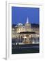 Neues Schloss Castle and Fountain at Schlossplatz Square-Markus Lange-Framed Photographic Print