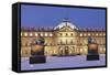 Neues Schloss Castle at Schlossplatz Square in Winter-Markus Lange-Framed Stretched Canvas