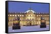 Neues Schloss Castle at Schlossplatz Square in Winter-Markus Lange-Framed Stretched Canvas