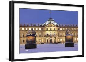 Neues Schloss Castle at Schlossplatz Square in Winter-Markus Lange-Framed Photographic Print