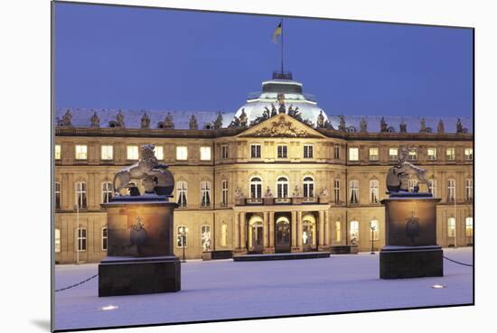 Neues Schloss Castle at Schlossplatz Square in Winter-Markus Lange-Mounted Photographic Print