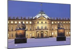 Neues Schloss Castle at Schlossplatz Square in Winter-Markus Lange-Mounted Photographic Print