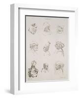 Neuf têtes-Leonardo da Vinci-Framed Giclee Print