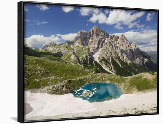 Neunerkofel, Snowfield, Ice Lake, South Tirol, the Dolomites Mountains, Italy-Rainer Mirau-Framed Photographic Print