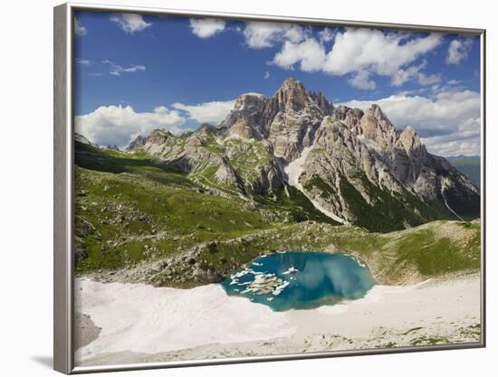 Neunerkofel, Snowfield, Ice Lake, South Tirol, the Dolomites Mountains, Italy-Rainer Mirau-Framed Photographic Print