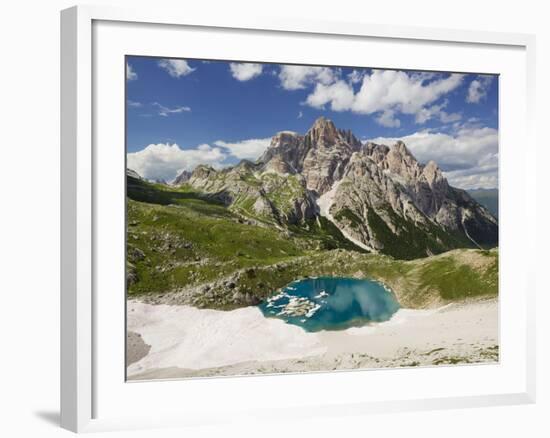 Neunerkofel, Snowfield, Ice Lake, South Tirol, the Dolomites Mountains, Italy-Rainer Mirau-Framed Photographic Print