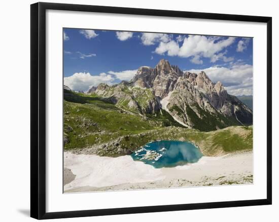 Neunerkofel, Snowfield, Ice Lake, South Tirol, the Dolomites Mountains, Italy-Rainer Mirau-Framed Photographic Print