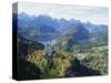 Neuschwanstein and Hohenschwangau Castles, Alpsee and Tannheimer Alps, Allgau, Bavaria, Germany-Hans Peter Merten-Stretched Canvas