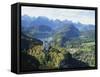 Neuschwanstein and Hohenschwangau Castles, Alpsee and Tannheimer Alps, Allgau, Bavaria, Germany-Hans Peter Merten-Framed Stretched Canvas