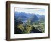 Neuschwanstein and Hohenschwangau Castles, Alpsee and Tannheimer Alps, Allgau, Bavaria, Germany-Hans Peter Merten-Framed Photographic Print