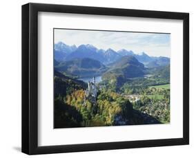 Neuschwanstein and Hohenschwangau Castles, Alpsee and Tannheimer Alps, Allgau, Bavaria, Germany-Hans Peter Merten-Framed Photographic Print