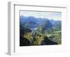 Neuschwanstein and Hohenschwangau Castles, Alpsee and Tannheimer Alps, Allgau, Bavaria, Germany-Hans Peter Merten-Framed Photographic Print