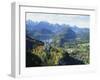 Neuschwanstein and Hohenschwangau Castles, Alpsee and Tannheimer Alps, Allgau, Bavaria, Germany-Hans Peter Merten-Framed Photographic Print