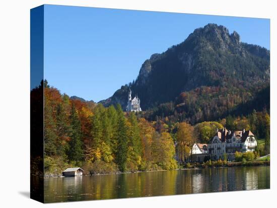 Neuschwanstein Castle Ans Lake Alpsee, Allgaeu, Bavaria, Germany-Katja Kreder-Stretched Canvas