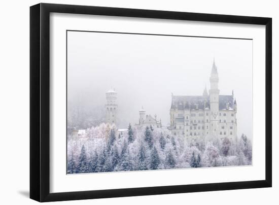 Neuschwanstein Castle in Winter, Fussen, Bavaria, Germany, Europe-Miles Ertman-Framed Photographic Print