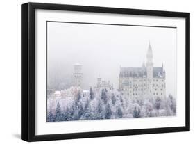 Neuschwanstein Castle in Winter, Fussen, Bavaria, Germany, Europe-Miles Ertman-Framed Photographic Print