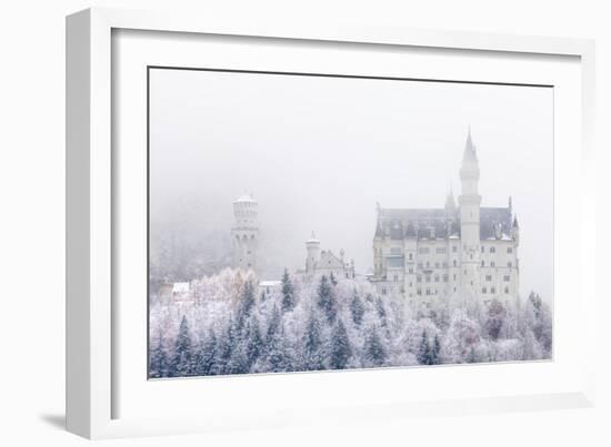 Neuschwanstein Castle in Winter, Fussen, Bavaria, Germany, Europe-Miles Ertman-Framed Photographic Print