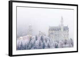 Neuschwanstein Castle in Winter, Fussen, Bavaria, Germany, Europe-Miles Ertman-Framed Photographic Print