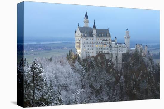 Neuschwanstein Castle in Winter, Fussen, Bavaria, Germany, Europe-Miles Ertman-Stretched Canvas