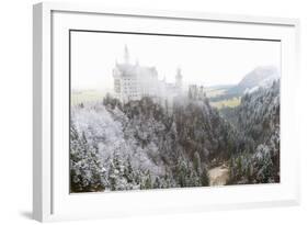 Neuschwanstein Castle in Winter, Fussen, Bavaria, Germany, Europe-Miles Ertman-Framed Photographic Print