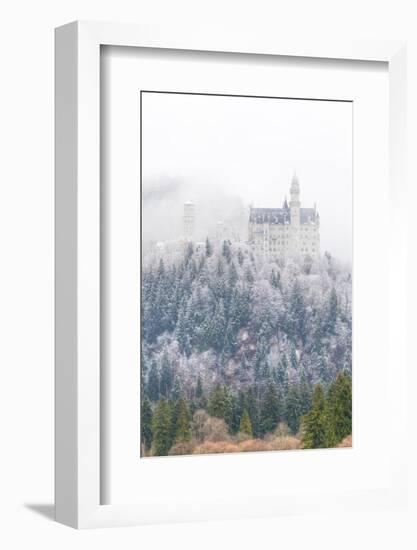 Neuschwanstein Castle in Winter, Fussen, Bavaria, Germany, Europe-Miles Ertman-Framed Photographic Print