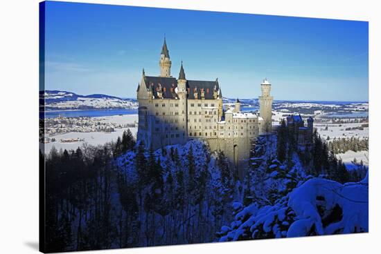 Neuschwanstein Castle near Schwangau, Allgau, Bavaria, Germany, Europe-Hans-Peter Merten-Stretched Canvas