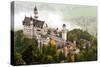 Neuschwanstein Castle Shrouded in Mist in the Bavarian Alps of Germany.-SeanPavonePhoto-Stretched Canvas