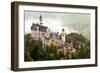 Neuschwanstein Castle Shrouded in Mist in the Bavarian Alps of Germany.-SeanPavonePhoto-Framed Photographic Print