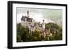 Neuschwanstein Castle Shrouded in Mist in the Bavarian Alps of Germany.-SeanPavonePhoto-Framed Photographic Print