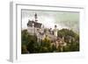 Neuschwanstein Castle Shrouded in Mist in the Bavarian Alps of Germany.-SeanPavonePhoto-Framed Photographic Print