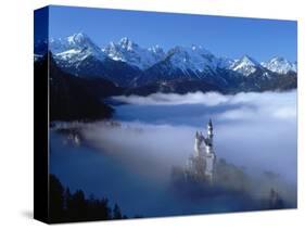 Neuschwanstein Castle Surrounded in Fog-Ray Juno-Stretched Canvas