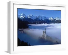 Neuschwanstein Castle Surrounded in Fog-Ray Juno-Framed Premium Photographic Print