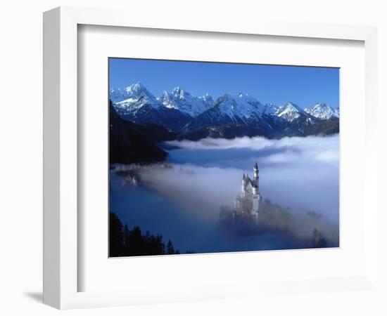 Neuschwanstein Castle Surrounded in Fog-Ray Juno-Framed Photographic Print