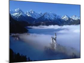 Neuschwanstein Castle Surrounded in Fog-Ray Juno-Mounted Photographic Print