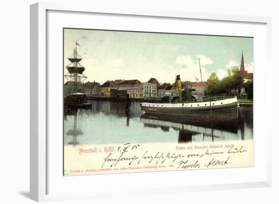 Neustadt I, Holstein, Hafen Mit Dampfer Heinrich Adolf-null-Framed Giclee Print