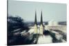 Neustädter Marienkirche in Bielefeld - townscape, view from Johannisberg-Nadja Jacke-Stretched Canvas