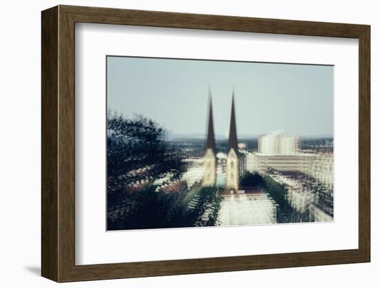 Neustädter Marienkirche in Bielefeld - townscape, view from Johannisberg-Nadja Jacke-Framed Photographic Print