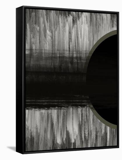 Neutral Abstract Black-Melody Hogan-Framed Stretched Canvas