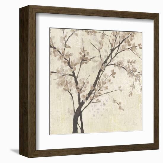 Neutral Blossoms on Cream II-Jennifer Goldberger-Framed Art Print