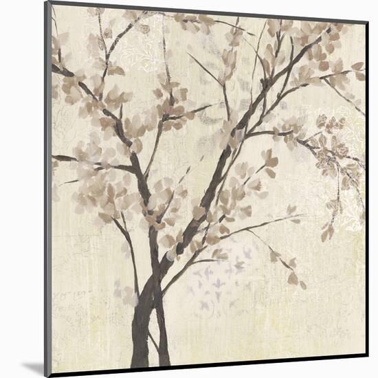 Neutral Blossoms on Cream II-Jennifer Goldberger-Mounted Art Print