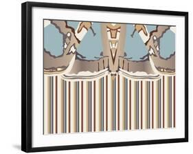 Neutral Blue Striped Ascension-Belen Mena-Framed Giclee Print